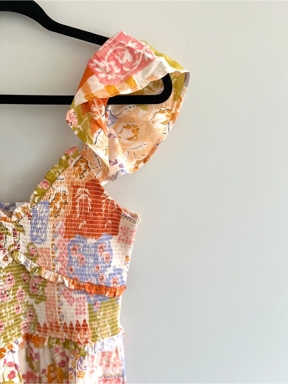 BNWT Patrons of Peace Patchwork Smocked Midi Dress - Picture 2 of 2